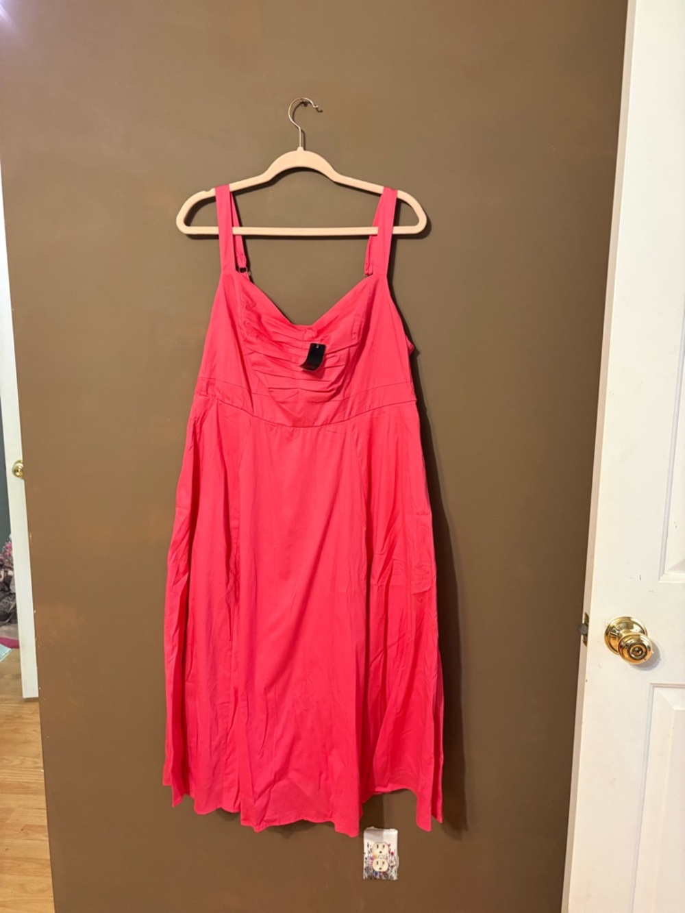 torrid size 1 Honeysuckle Shirred Poplin Midi Dress - Bright Pink